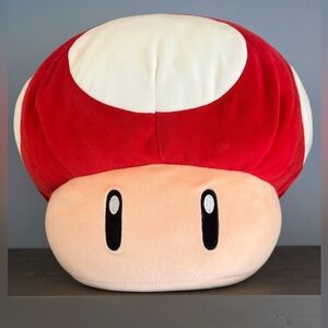 Nintendo Super Mario Red Mushroom Plush Pillow 15” Mocchi Mocchi TOMY Cushion
